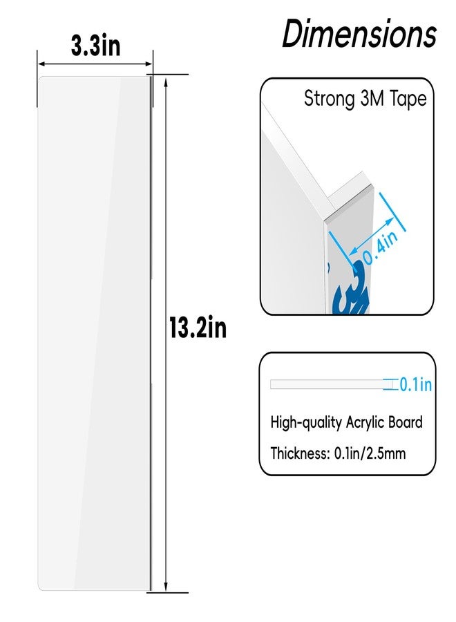 Crpich Large Acrylic Monitor Note Board - 13.2" x 3.3", 2 Pack White Screen-Safe Sticky Note Holders for Computer Side, Home Office Supplies - Image 2