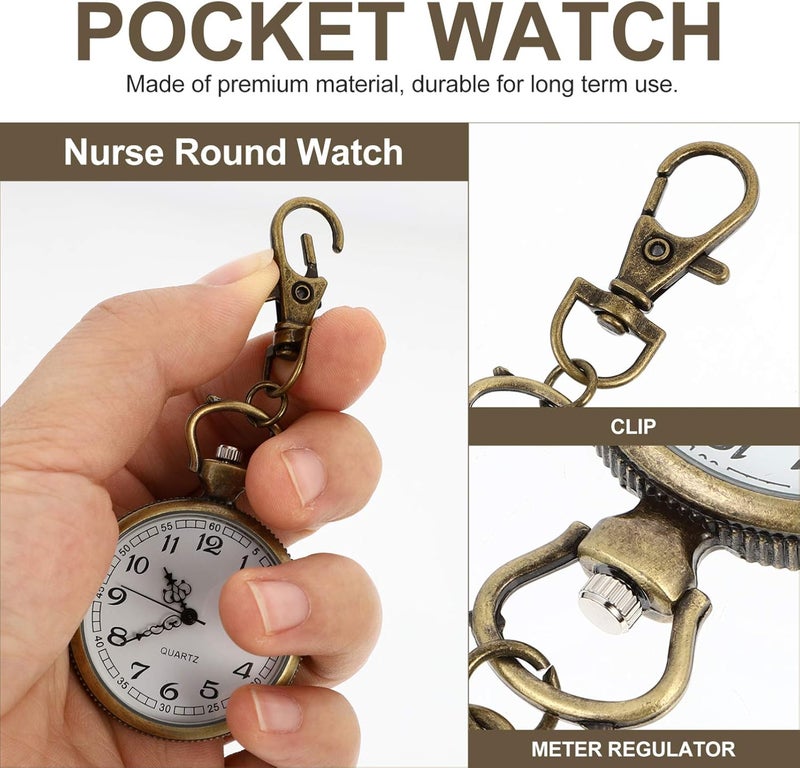 klarako Metal Clip Nurse Watch Flexible Nurse Fob Watch Medical Pocket Watch Doctor Lapel Watch for Men Women - Image 3