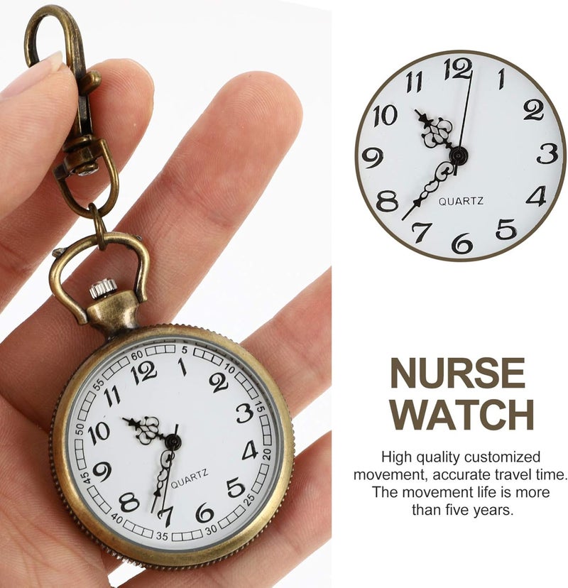 klarako Metal Clip Nurse Watch Flexible Nurse Fob Watch Medical Pocket Watch Doctor Lapel Watch for Men Women - Image 2