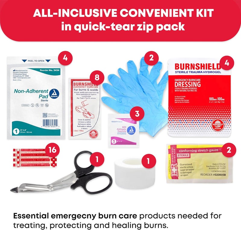 Ever Ready First Aid Emergency Burn Kit in Compact First Aid AllPurpose Resealable Pack for Home Office Travel - Image 5