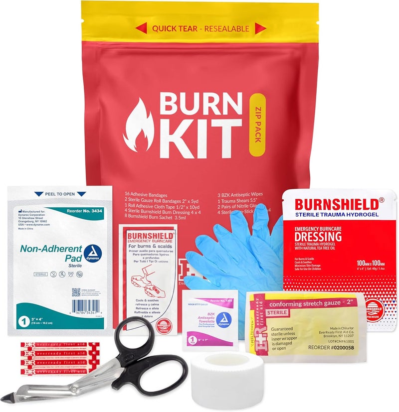 Ever Ready First Aid Emergency Burn Kit in Compact First Aid AllPurpose Resealable Pack for Home Office Travel - Image 1