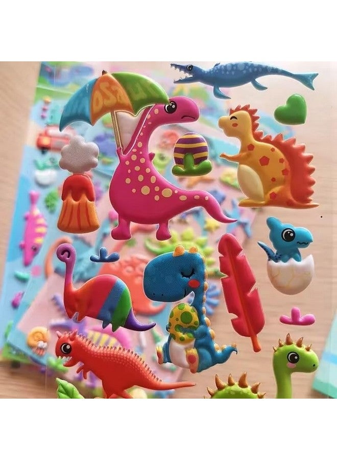 SUPER TOY 3D Puffy Dinosaur Stickers for Kids & Toddlers 4 Strap of 120+ Animal Stickers Self Adhesive T-Rex, Spinosaurus, Triceratops, Diplodocus Scrap Book Decoration for Boys & Girls - Image 2