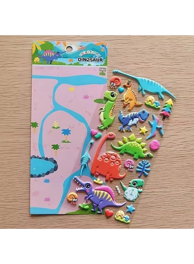 SUPER TOY 3D Puffy Dinosaur Stickers for Kids & Toddlers 4 Strap of 120+ Animal Stickers Self Adhesive T-Rex, Spinosaurus, Triceratops, Diplodocus Scrap Book Decoration for Boys & Girls - Image 4