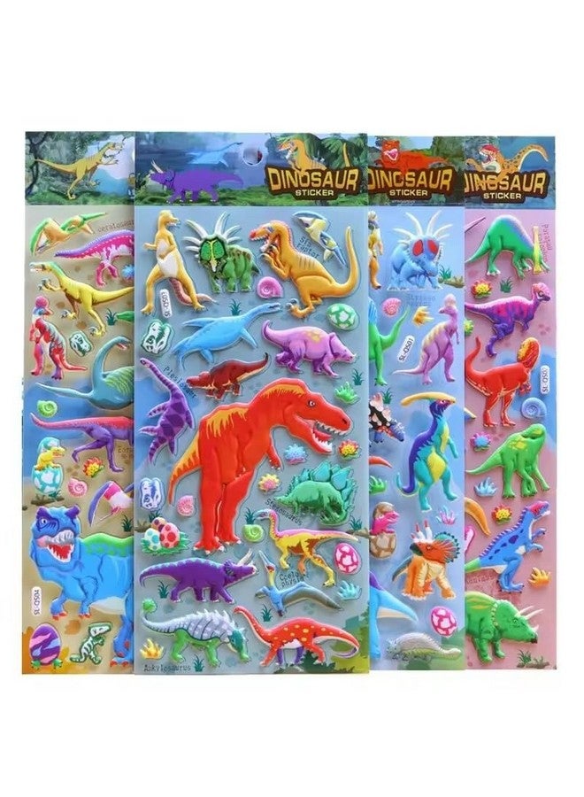 SUPER TOY 3D Puffy Dinosaur Stickers for Kids & Toddlers 4 Strap of 120+ Animal Stickers Self Adhesive T-Rex, Spinosaurus, Triceratops, Diplodocus Scrap Book Decoration for Boys & Girls - Image 3
