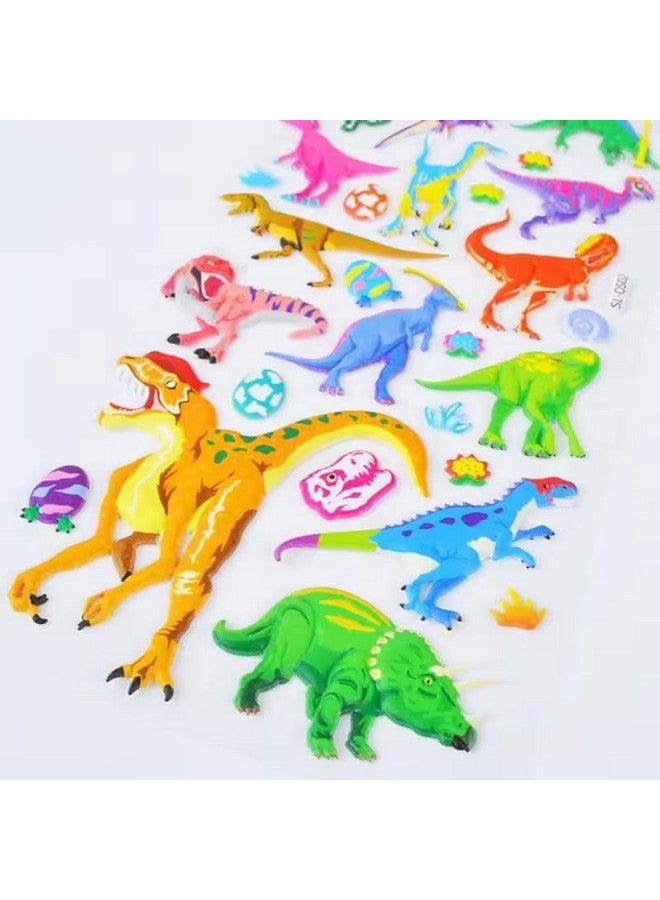 SUPER TOY 3D Puffy Dinosaur Stickers for Kids & Toddlers 4 Strap of 120+ Animal Stickers Self Adhesive T-Rex, Spinosaurus, Triceratops, Diplodocus Scrap Book Decoration for Boys & Girls - Image 5