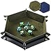 Grajar 2 Pcs Portable Folding Dice Rolling Tray Set for RPG DND Table Games PU Leather and Velvet Holder Storage Box RoyalBlue and Green - Image 3