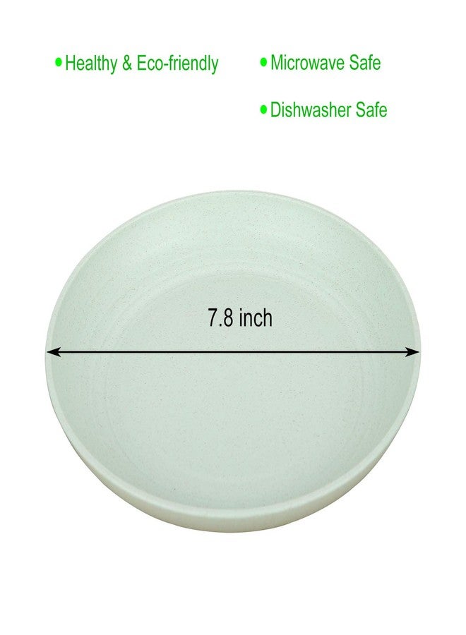 LuckyZone أطباق لاكي زون المصنوعة من قش القمح غير قابلة للكسر مقاس 7.8 بوصة - طقم أطباق قابل لإعادة الاستخدام - آمن للاستخدام في غسالة الصحون والميكروويف - مثالي لأطباق العشاء - صحي، خالٍ من مادة BPA وصديق للبيئة (7.8 بوصة) - Image 2