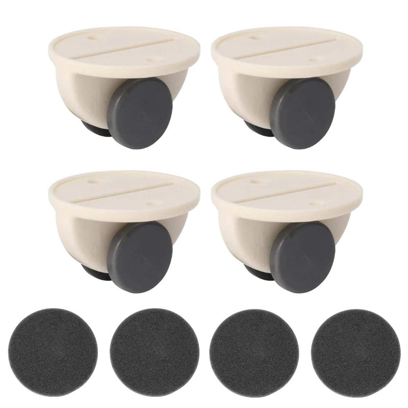 MEZON MEZON Adhesive Caster Wheel Non Swivel Casters Hard Plastic Caster for Furniture Storage Box Baby Toys Car Cloth Bin Container Moving Carton Multi Color 4 PCs Set - Image 1