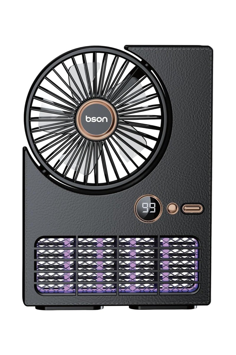 BSON مروحة زابير 2 في 1 - قاتل البعوض المحمول مع مصباح UV 5 أوضاع تبريد شاشة LED تشغيل صامت بطارية قابلة للشحن للاستخدام في المنزل والحدائق والتخييم - Image 1