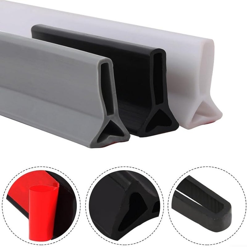 Grey 50CM Silicone Water Stopper Shower Dam Flexible Water Barrier For Bathroom Floor - Image 5