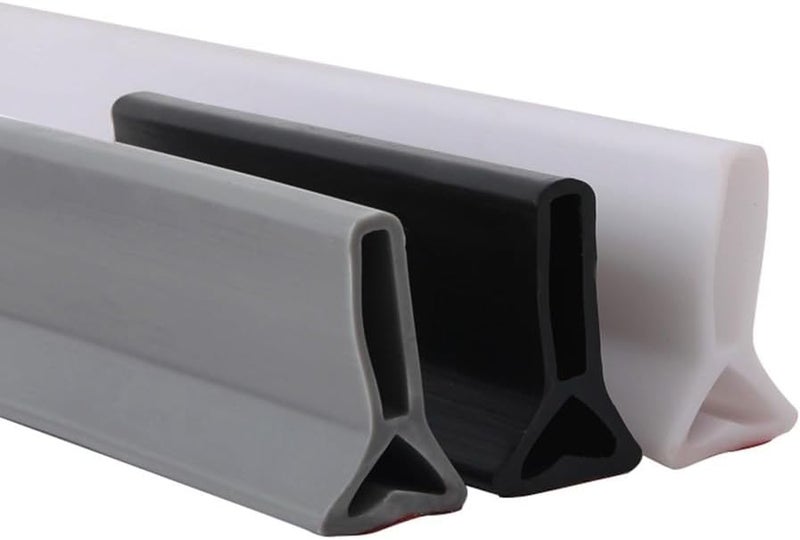 Grey 50CM Silicone Water Stopper Shower Dam Flexible Water Barrier For Bathroom Floor - Image 2