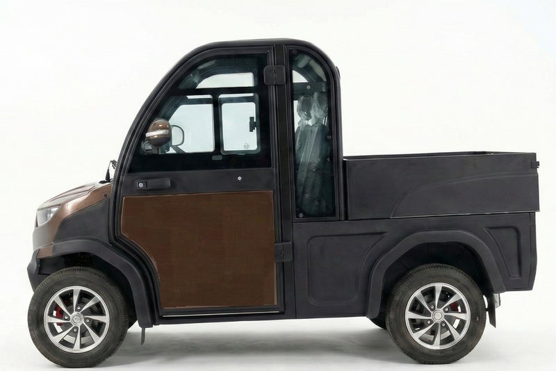 Crown 2 Air-Conditioned 2-Seater Electric Golf Cart with Cargo & 170Ah Battery & Standard Tires | LSEV (Brown) - Image 1