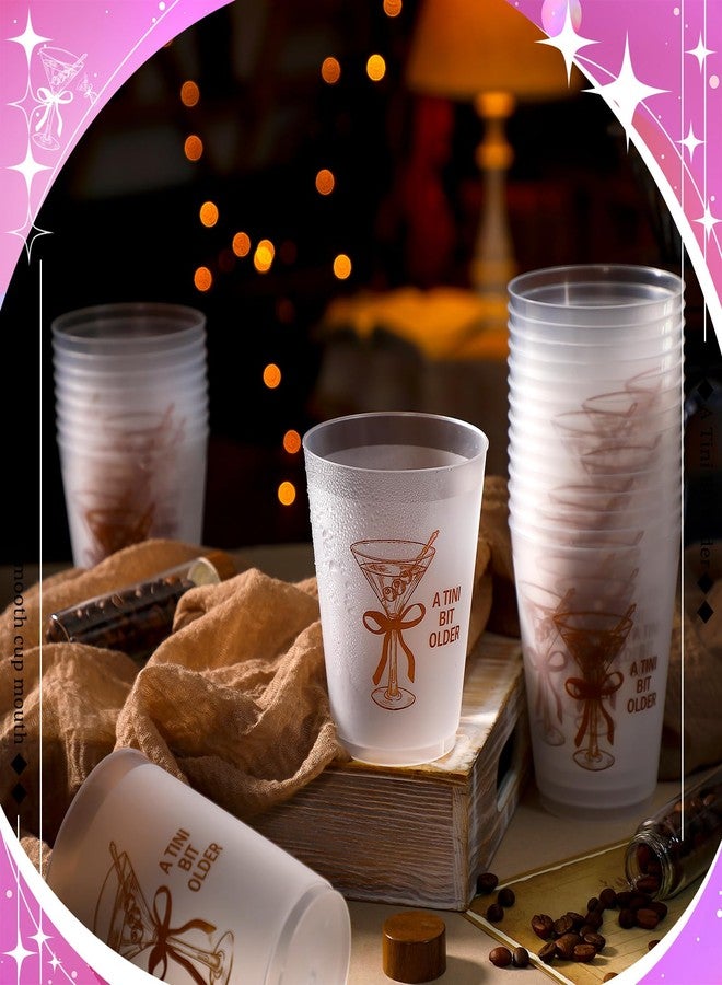 Jingmore 24 Pack A Tini Bit Older Cups 16 oz Plastic Martini Birthday Cups Martini Bow Party Decorations for Women a Tini Bar Bit Older Birthday Home Bachelorette Party Supplies(Chocolate Brown) - Image 2