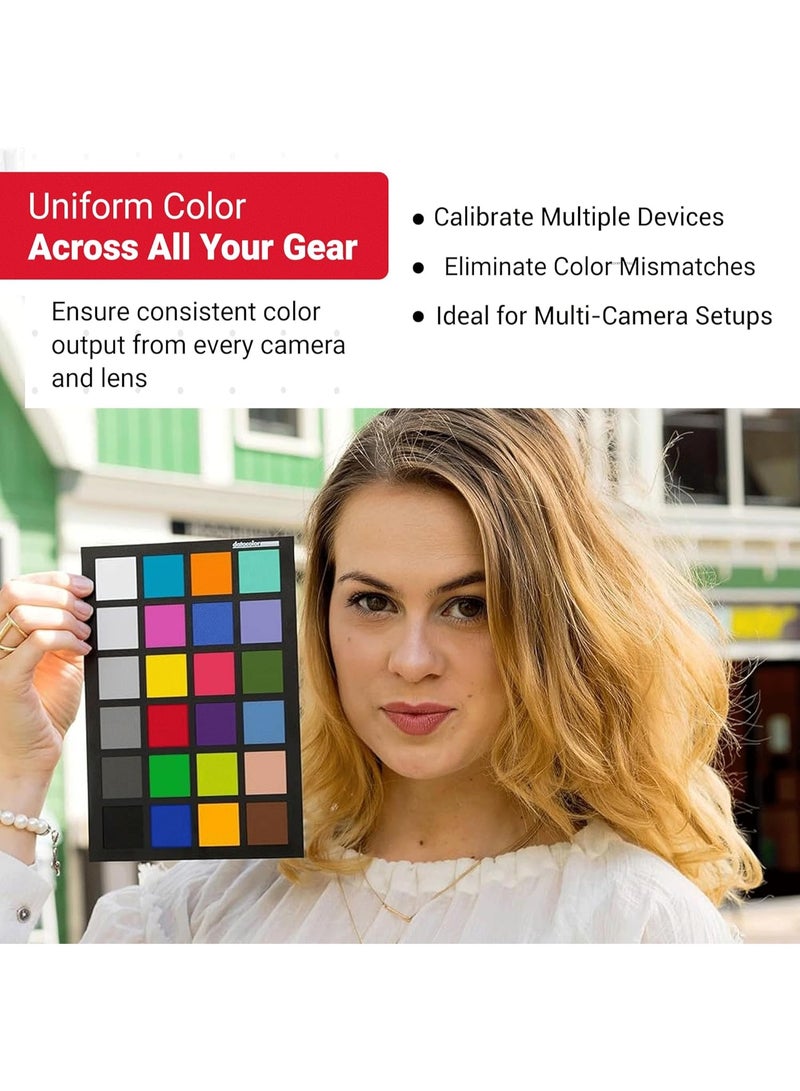 Datacolor SCK200 SpyderCheckr 24 Color Chart – Double-Sided Camera Color Calibration Tool, 24 Spectrally-Designed Pigment Patches, Gray Ramp & Skintone Reference, For Photo & Video Color Correction - Image 2