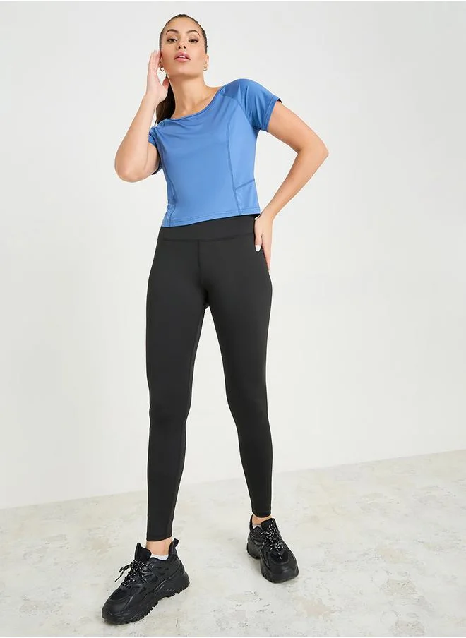 ستايلي Contrast Stitch Detail Crop Top