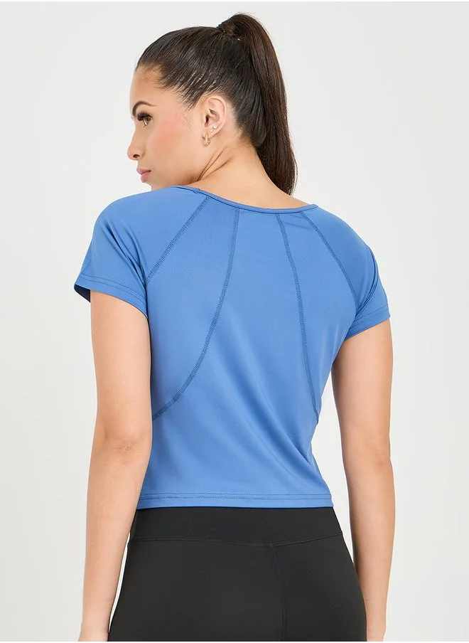 ستايلي Contrast Stitch Detail Crop Top