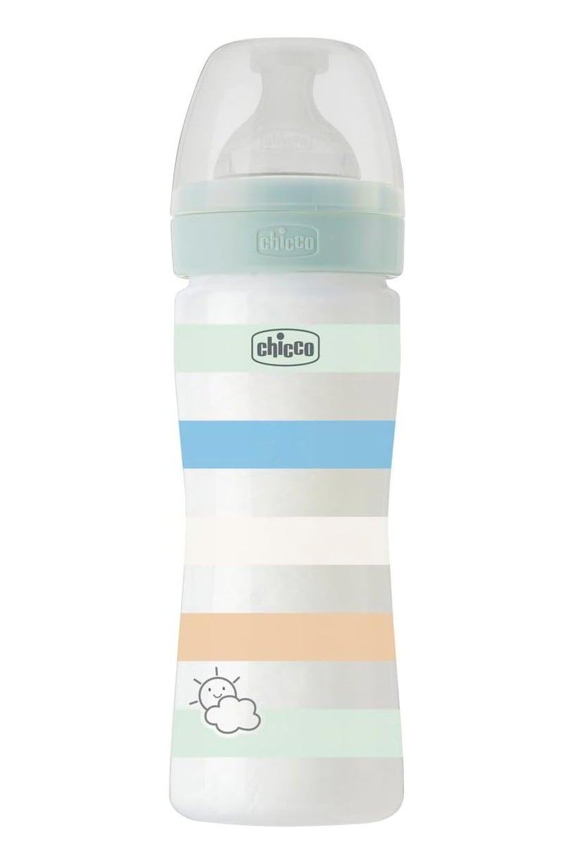 شيكو زجاجة رضاعة بلاستيكية من شيكو ويل-بينج، سعة 250 مل، لون أبيض/وردي - Image 1