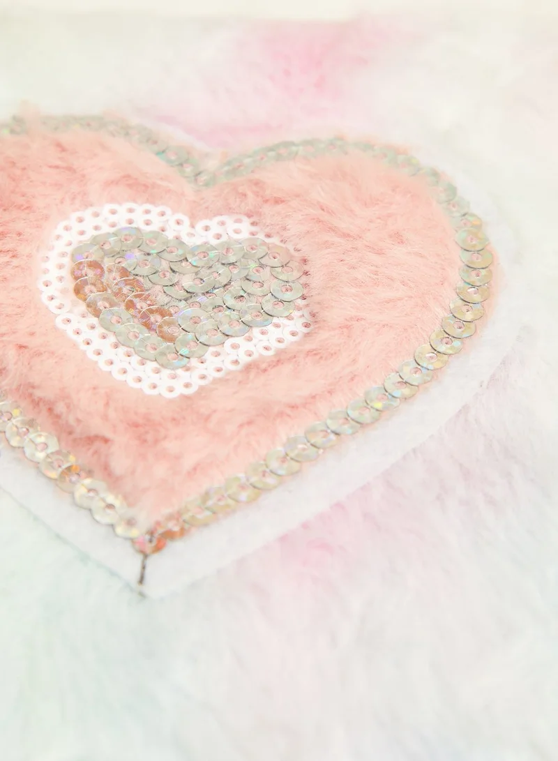 Pink Cactus Heart Printed Fluffy Notebook
