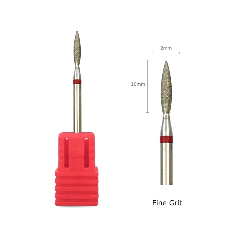 2mm Long Flame Cuticle Clean Nail Drill Bit 1Pcs(F) - Image 2