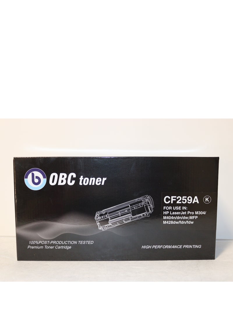 OBC Compatible Black Laser Toner Cartridge Replacement for HP CF259A 59A Prints up to 3,000 pages with high quality - Image 1