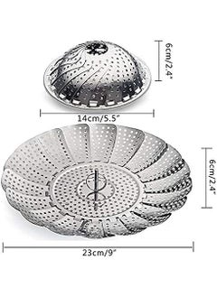 Mishrit Mishrit Steamer Basket, Stainless Steel Steamer Basket with Perforated Plates, Boiler Basket, 1-Piece Set  - Image 5