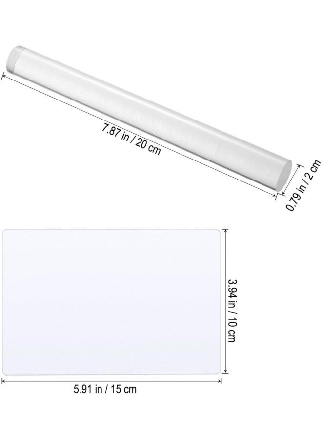 klarako Acrylic Clay Roller with Acrylic Sheet Backing Board for Shaping and Sculpting 2pcs - Image 2