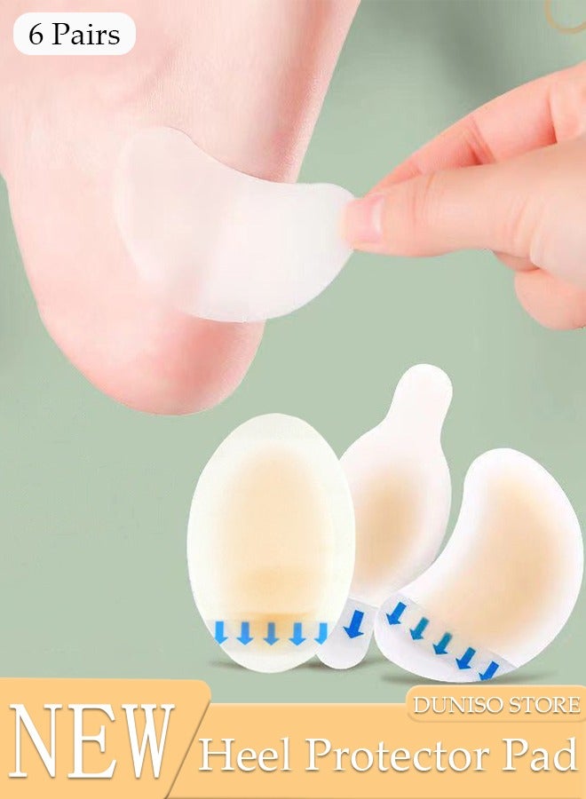 DUNISO 6 Pairs Heel Protector Pad Self-Adhesive Gel Blister Pads, Blister Plasters Bandages, Gel Blister Pads Prevention Treatment Patch Guard Skin Feet Toes Heel for Women and Men - Image 1