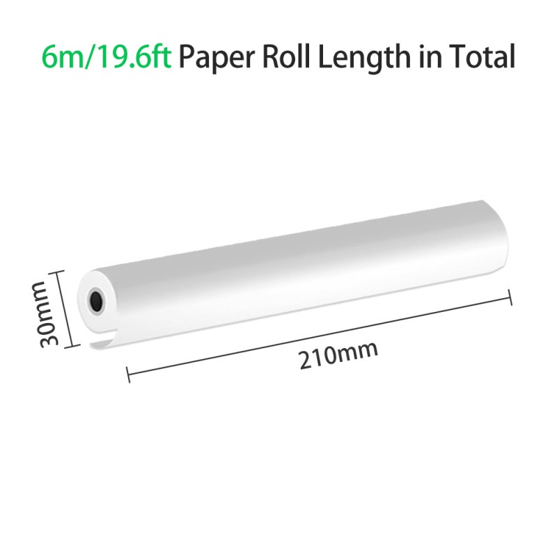 A4 Thermal Paper 210x30mm Roll 6m 19.6ft 20 Sheets - No Ink Needed Thermal Printer Paper for Documents Photos Memos Lists Study Notes Office Files - Image 5