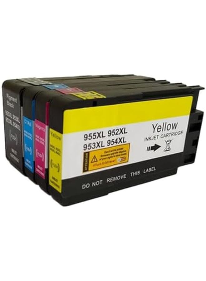خرطوشة حبر متوافقة 952XL 953XL 954XL 955XL 1SET 4PC لطابعات Officejet Pro 7720 7730 7740 8210 8720 8730 8740 - Image 1