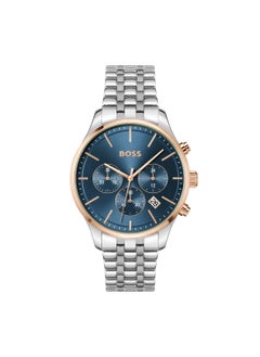 HUGO BOSS Round Chronograph Men's Blue Case Watch - 1514158  - Image 1
