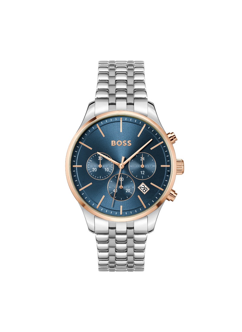 HUGO BOSS ساعة كرونوغراف دائرية للرجال بعلبة زرقاء - 1514158  - Image 1