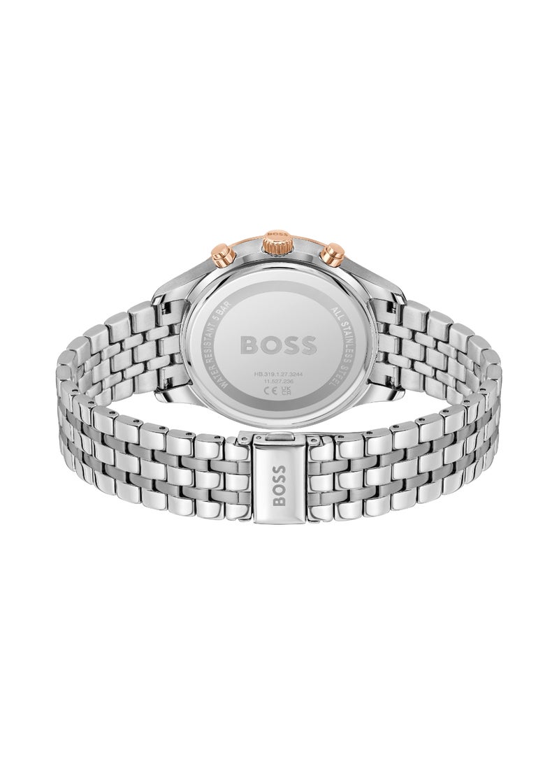 HUGO BOSS ساعة كرونوغراف دائرية للرجال بعلبة زرقاء - 1514158  - Image 3