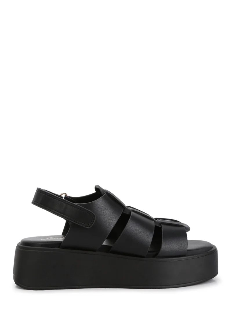 London Rag Velcro Gladiator Sandals in Black