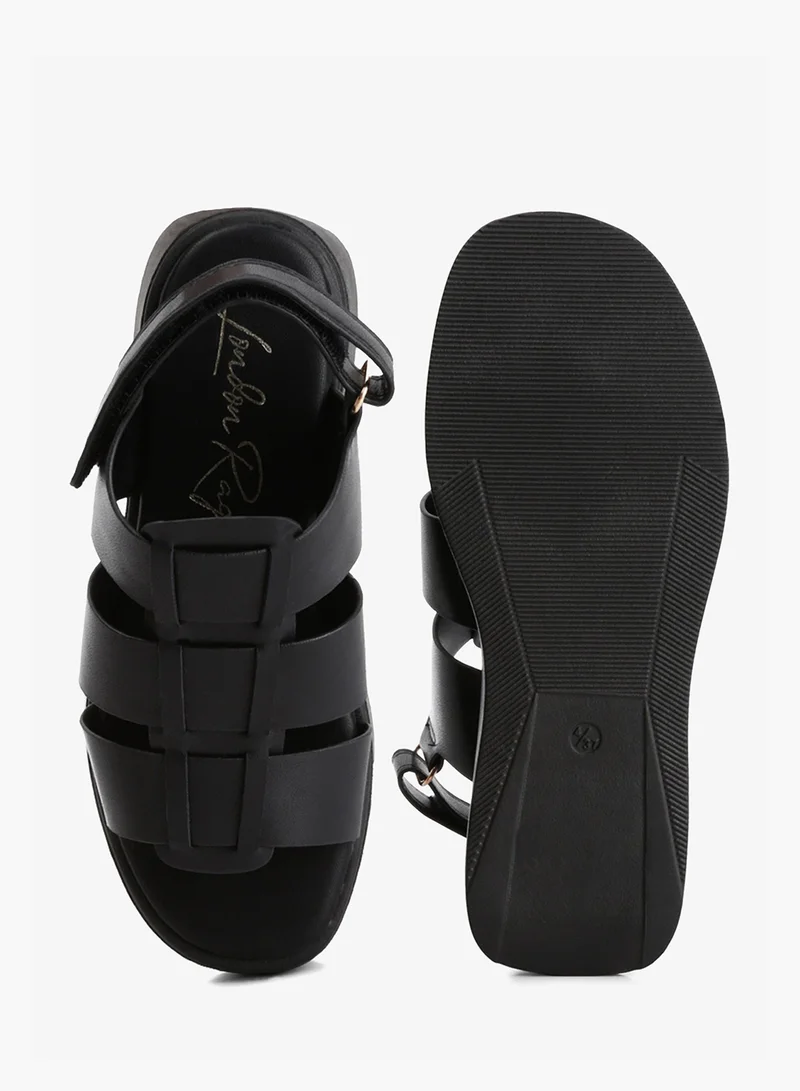 لندن راج صندل جلادييتور بشريط فيلكرو باللون الأسود