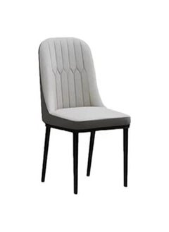 SKY-TOUCH SKY-TOUCH Dining Chair - PU Leather, Soft Seat & Back, Metal Legs - Grey  - Image 1