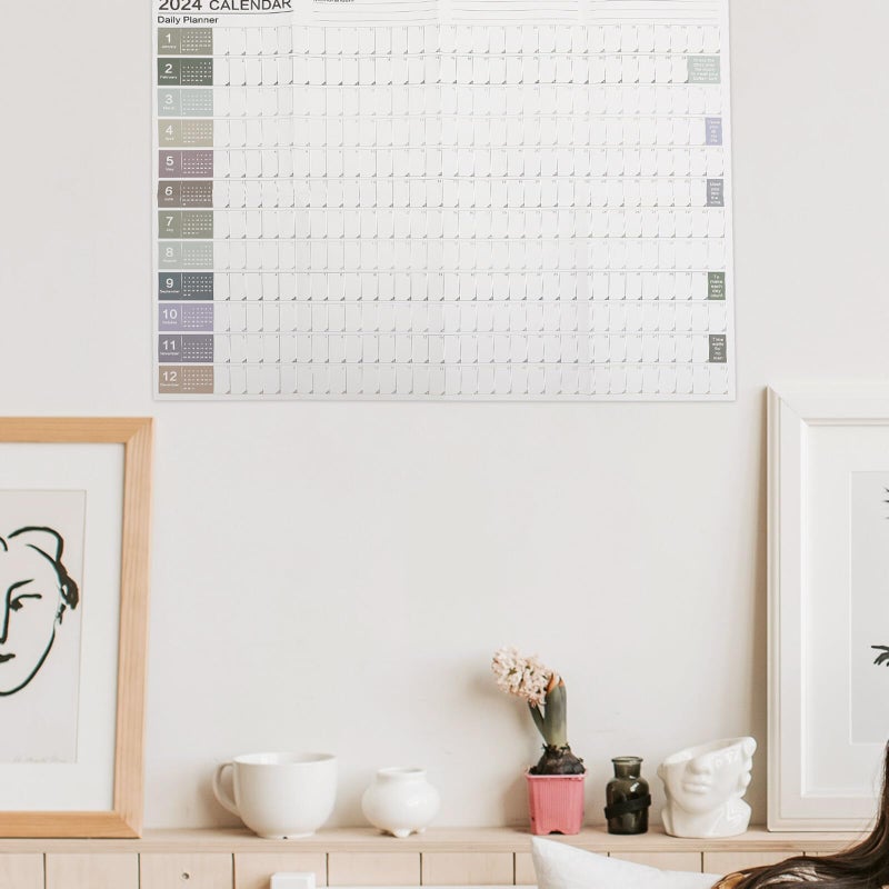 2024 Wall Calendar Planner Full Year Monthly Agenda For Home Office Decorative Daily Schedule - Image 5