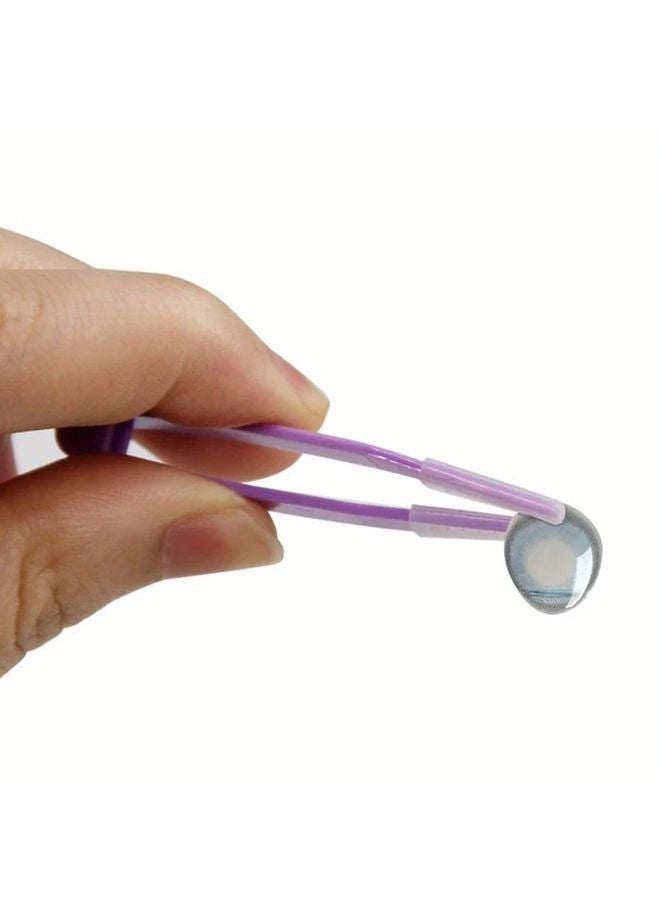 مجموعة حافظة العدسات اللاصقة الأرجوانية المحمولة مع الملقط وأداة الإدخال والإزالة اليدوية ذات الرأس الناعم - Image 5