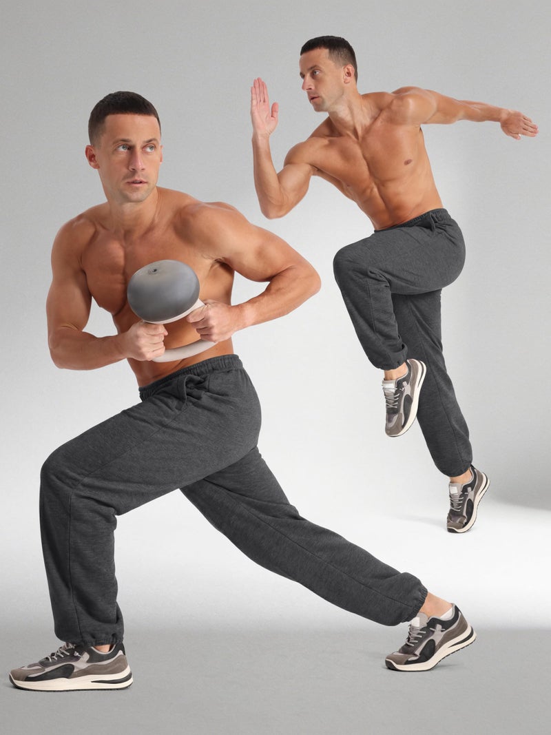 Aocku 4 Pack Mens Sweatpants Athletic Mens Joggers Sweat Pants with Pockets Drawstring Workout Gym Pants, Color A M - Image 3