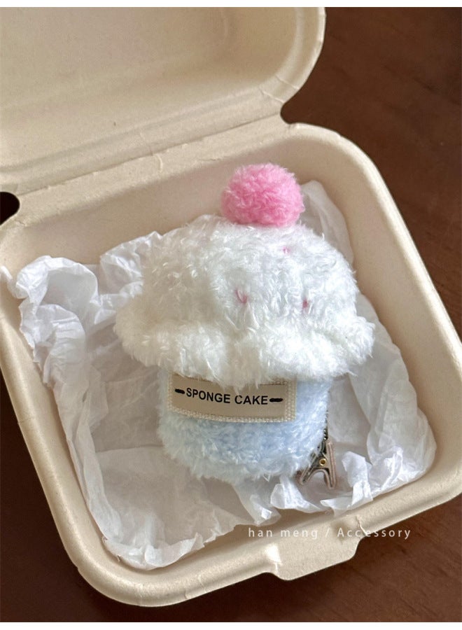 Fun Cute Plush Dessert House Necklace Pendant Cute Cake Cherry Accessories Sweet Strawberry Neck Jewelry-Specifications:Cup Cake Hairpin - Image 1