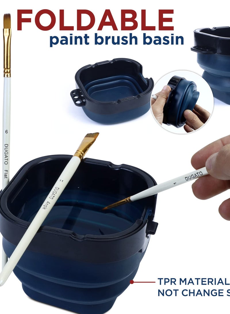 Zikra Airtight Paint Saver Storage Palette Box, 16-Well Palette Box with Lid, Include Paint Brush Basin, Palette Box-Artist Cleaner Cup, Perfect for Gouache, Acrylic, Watercolor and Oil Paint (Blue) - Image 3