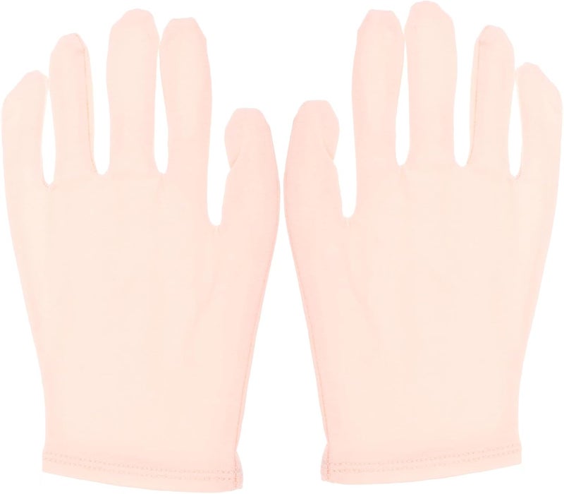 TOYANDONA Moisturizing Hand Cover Gloves 2pcs Pink Cotton Charcoal Fiber Spa Gloves for Dry, Cracked Hands Overnight Skin Care Therapy - Image 1