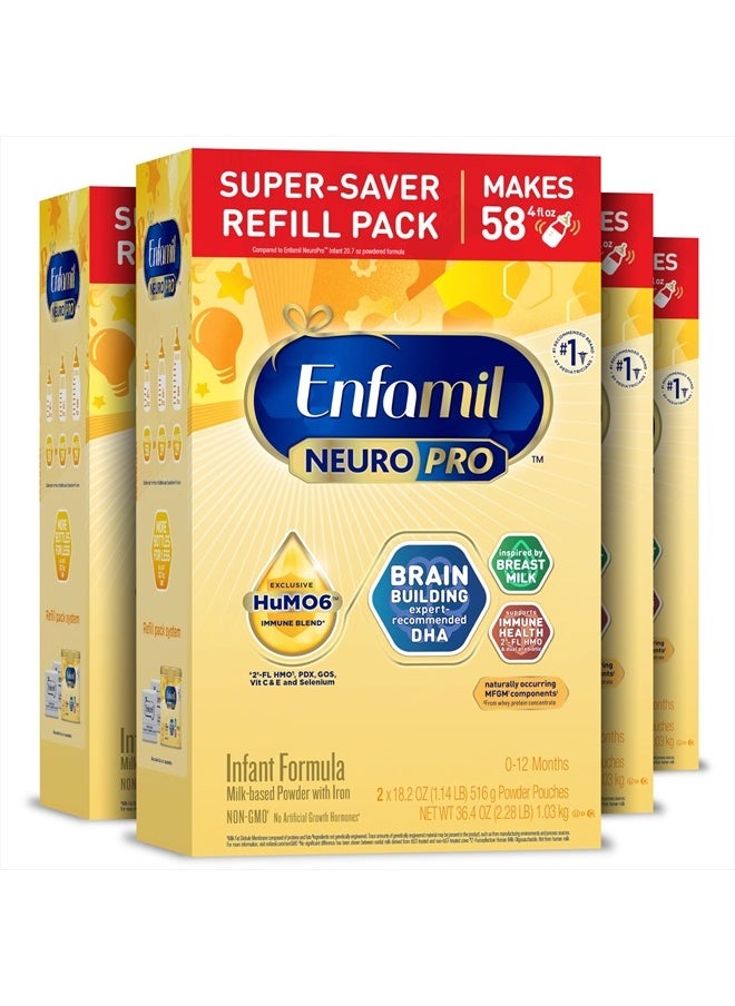 Enfamil - NeuroPro Baby Formula, MFGM* 5-Year Benefit, Expert-Recommended Brain-Building Omega-3 DHA, Exclusive Immune Supporting HuMO6 Blend, Infant Formula Powder, Baby Milk, 36.4 Oz (Pack of 4) - Image 1