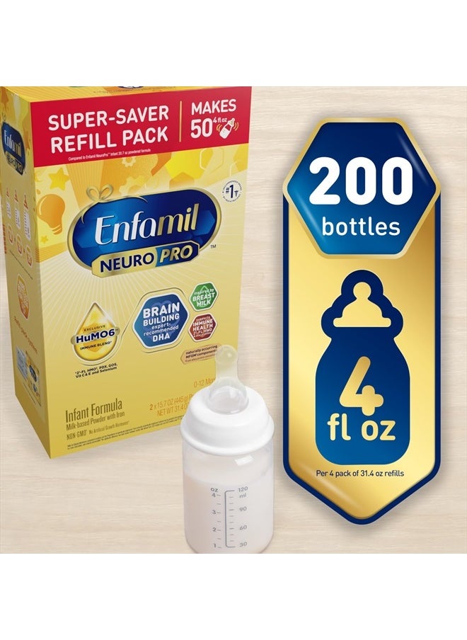 Enfamil - NeuroPro Baby Formula, MFGM* 5-Year Benefit, Expert-Recommended Brain-Building Omega-3 DHA, Exclusive Immune Supporting HuMO6 Blend, Infant Formula Powder, Baby Milk, 36.4 Oz (Pack of 4) - Image 1