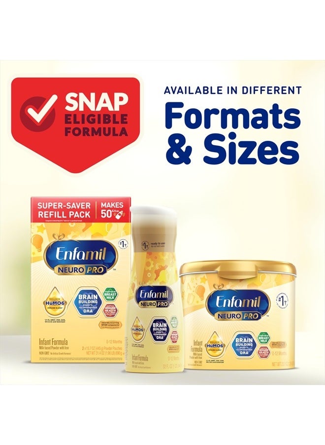 Enfamil - NeuroPro Baby Formula, MFGM* 5-Year Benefit, Expert-Recommended Brain-Building Omega-3 DHA, Exclusive Immune Supporting HuMO6 Blend, Infant Formula Powder, Baby Milk, 36.4 Oz (Pack of 4) - Image 1