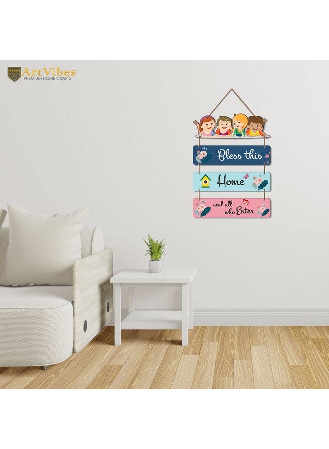 Artvibes Home Quote Decorative Wall Art Wooden Wall Hanger for Living Room | Bedroom | Gift | Wall Hanging For Home Decoration | Art Piece For Room Decor |Canvas Painting (WH_6902N), Set of 4 - Image 2