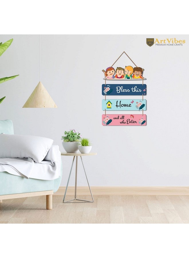 Artvibes Home Quote Decorative Wall Art Wooden Wall Hanger for Living Room | Bedroom | Gift | Wall Hanging For Home Decoration | Art Piece For Room Decor |Canvas Painting (WH_6902N), Set of 4 - Image 3