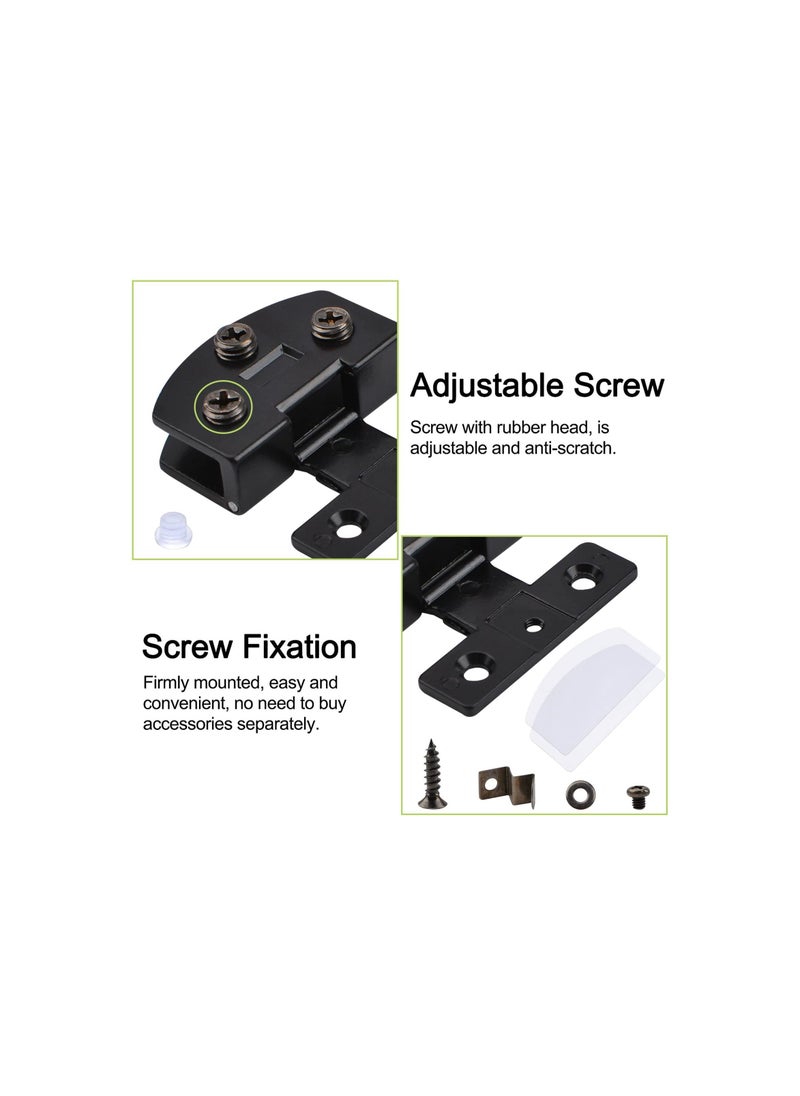 SYOSI Door Hinge, 2PCS Unilateral Adjustable Glass Door Clamp Hinges, Zinc Alloy Side-Mount Pivot Hinges, 90 Degree Black Clip Hinge Replacement Parts for 5-8mm Frameless Glass Cabinet Door  - Image 4