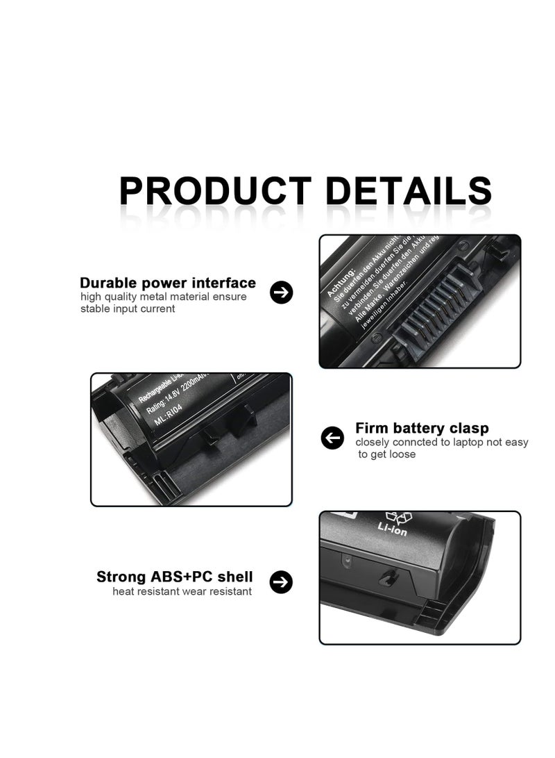 Terabyte 2600mAh RI04 RI06XL Notebook Battery for HP ProBook 450 455 470 G3 Envy 15-Q001TX 805294-001 811063-421 811346-001 805047-851 P3G1 5AA P3G 16AA HSTNN-DB7B HSTNN-PB6Q HSTNN-LB6Z HSTNN-Q94C Q95C - Image 2