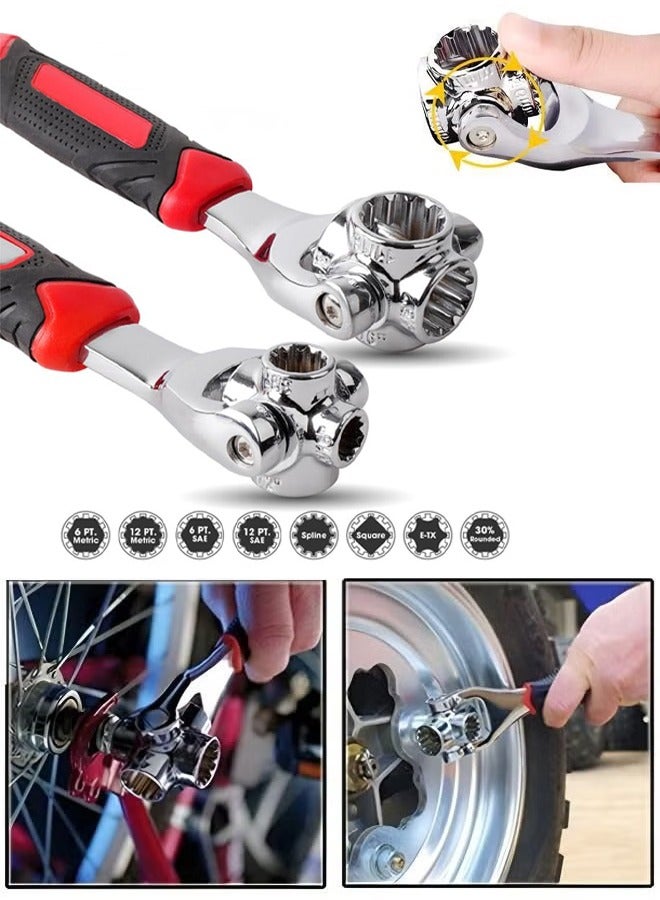 GNAFOTU 52 in 1 Universal Socket Wrench,Multifunction Socket Wrenches Tool with Magnetic,360 Degree Rotating Wrench,Wrench Can Screw 8 Kinds of Screws,Spanner Tool for Home and Car Repair  - Image 1