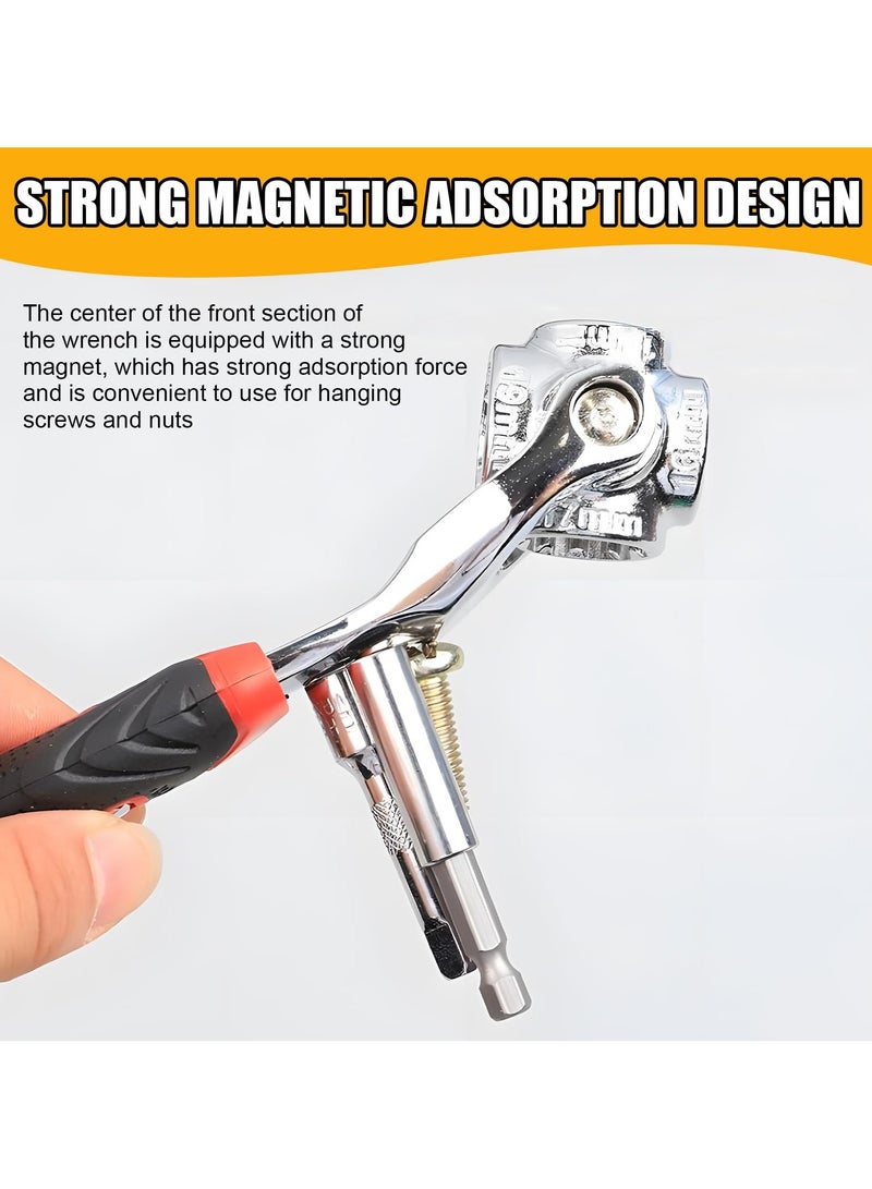 GNAFOTU 52 in 1 Universal Socket Wrench,Multifunction Socket Wrenches Tool with Magnetic,360 Degree Rotating Wrench,Wrench Can Screw 8 Kinds of Screws,Spanner Tool for Home and Car Repair  - Image 5